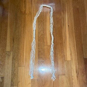 NEW BOHO BEADED FRUNGE BELT SMALL /MEDIUM. BEIGE CREAM